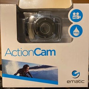 BRAND NEW Action Camera Ematic EVH625BL 720p HD Video Record ActionCam